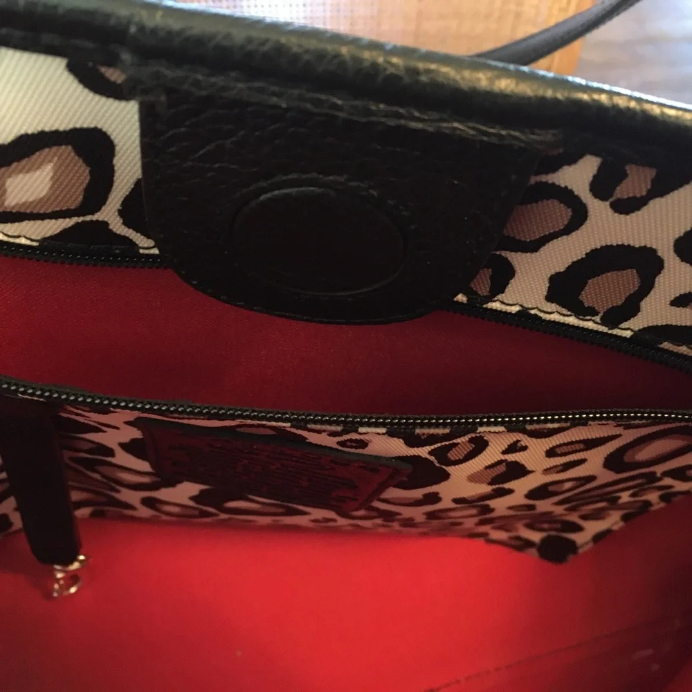 Brighton Tula Shopper Tote Cheetah Ocelot Animal Print and Stripe Design - Picture 11 of 13